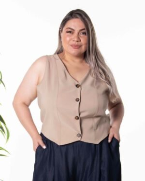 CH 401 EGIPTO – Chaleco Tipo Sastre en Dril con Escote en V