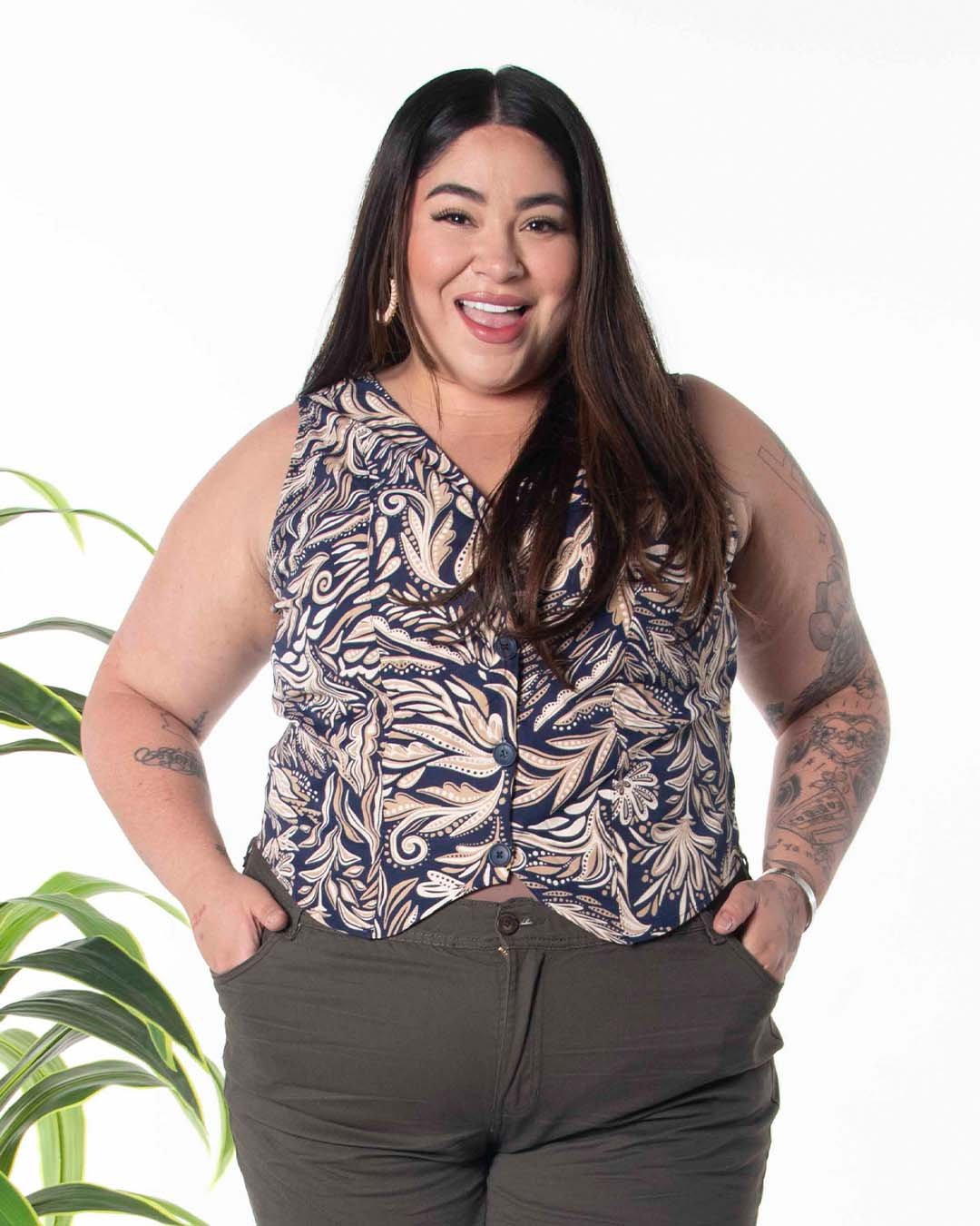 Chaleco Dril Spandex CH 401 Egipto para Mujer