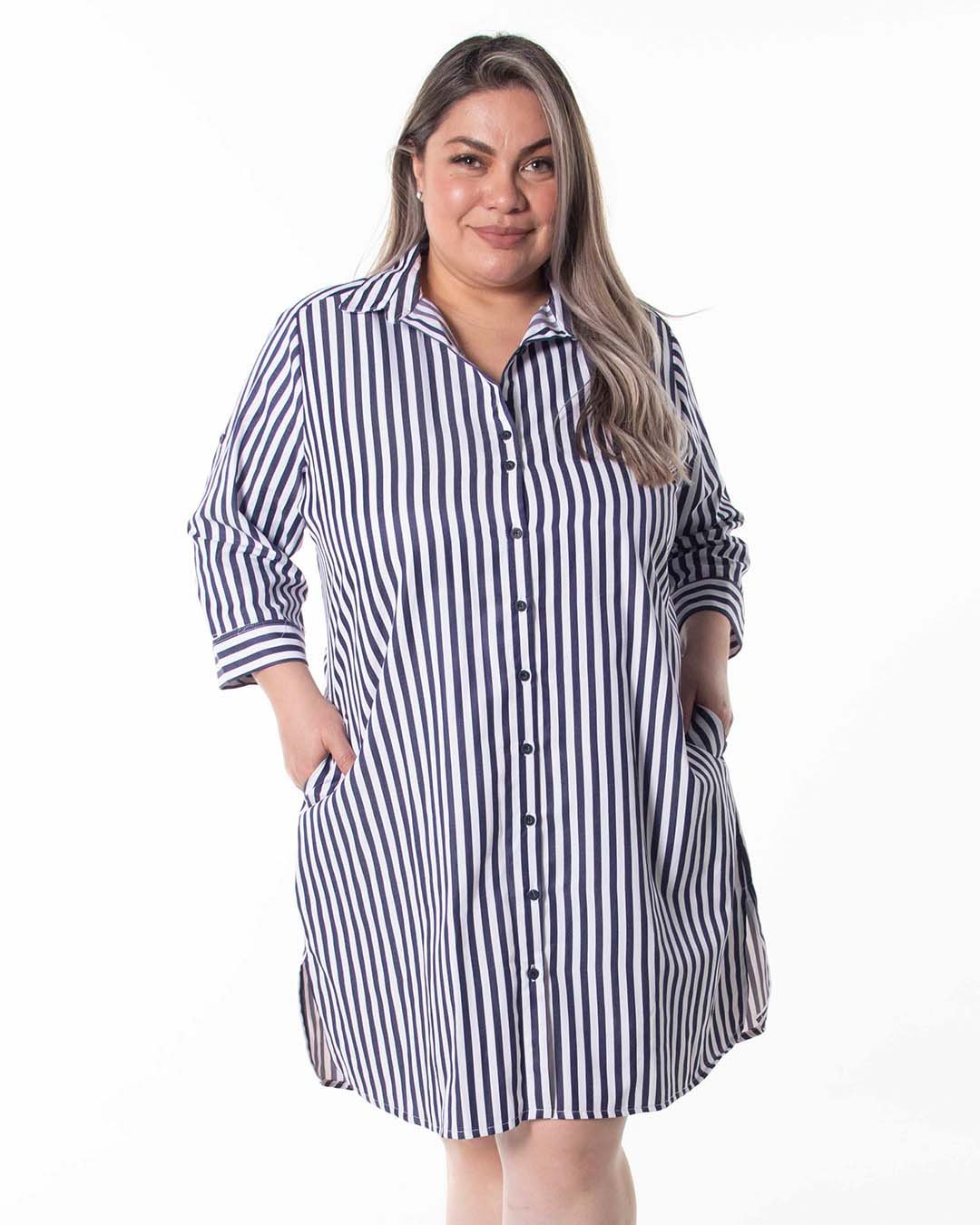 Vestido Camisero Algodón VS 028 Italia para Mujer - Image 4